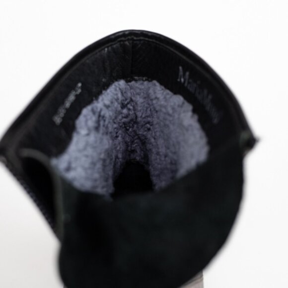 Maria Moro Black Leather & Metallic Mid-Calf Boots – Size 37 (Approx. US 6.5–7) - Picture 11 of 13